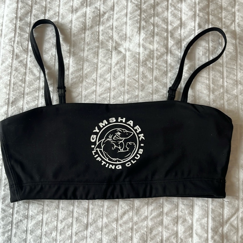 GYMSHARK Legacy Bandeau Bra (BLACK SMALL)